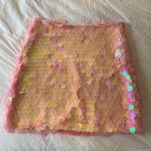 Nasty Gal Pink Sequin Mini Skirt